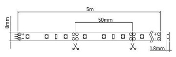 ТЕПЛАЯ БЕЛАЯ СВЕТОДИОДНАЯ ЛЕНТА SMD ВОДОНЕПРОНИЦАЕМАЯ ПРОЧНАЯ ЛЕНТА 5М + БЛОК ПИТАНИЯ 230В