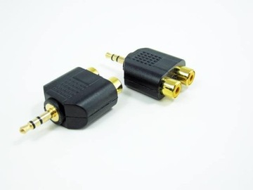 przejście wtyk mini jack / 2x gn RCA chinch