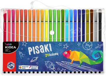 Pisaki mazaki flamastry w etui 24 kolorów Kidea