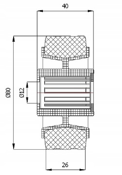 fi 80mm KOŁO KÓŁKA KOŁA TWORZYWOWO GUMOWE -1TX