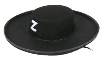 KAPELUSZ STRÓJ ZORRO CZARNY 50-54CM