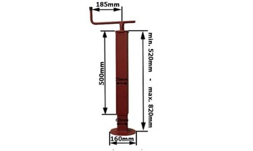 Podpora regulowana do przyczepy lawet 1000kg Simol