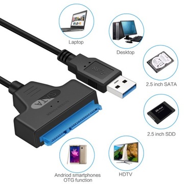 КАБЕЛЬ-АДАПТЕР SATA-USB 3.0 ДЛЯ 2,5-ДЮЙМОВОГО ЖЕСТКОГО ДИСКА