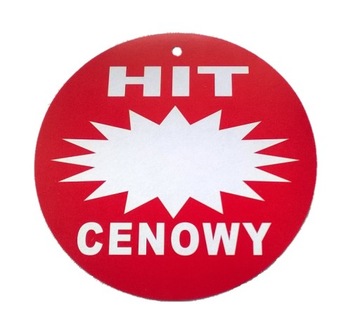 HIT CENOWY CZERWONA OKRĄGŁA KOŁO 24 TABLICZKA