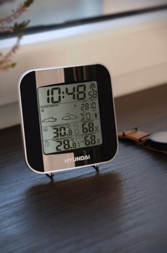 STACJA POGODOWA POGODY METEO z DCF HYUNDAI MAŁA ZEGAR KALENDARZ