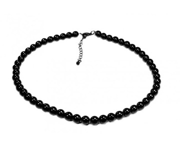 czarny komplet biżuterii perły perełki klasyczne