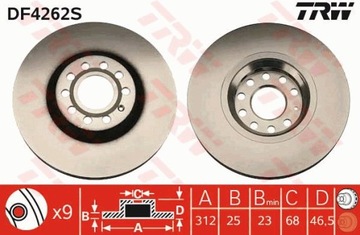 Передние дисковые колодки TRW — SEAT EXEO 312 мм