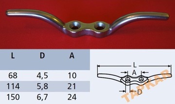 KNAGA FLAGOWA 68 MM KWASOODPORNA NIERDZEWNA A2/A4
