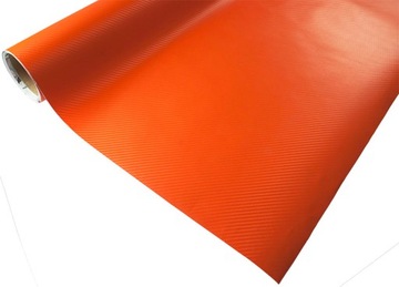 ШПОН CARBON 3D ФОЛЬГА CARBON ORANGE 127 x 50 см