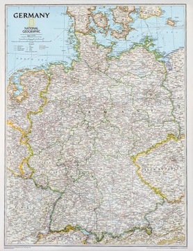 NIEMCY MAPA ŚCIENNA OZDOBNA NATIONAL GEOGRAPHIC