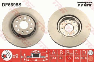 Передние дисковые колодки TRW — SEAT ALHAMBRA II 314 мм