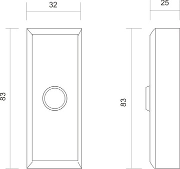 Vidos OP03 КНОПКА ВЫХОДА для домофона НАВЕРХНОСТНЫЙ МОНТАЖ ШИРИНА 32мм МЕТАЛЛ