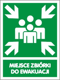 Znak MIEJSCE ZBIÓRKI DO EWAKUACJI 150x200