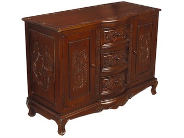 Stylowa komoda rzeźbiona szafka 120 cm ludwikowska z litego drewna 78253