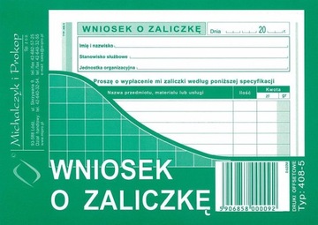 Wniosek o zaliczkę A6 MICHALCZYK 408-5 40k