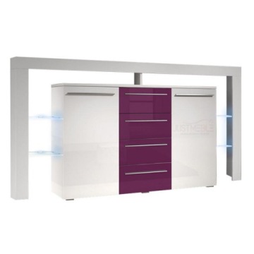 komoda do sypialni - RIVA 2 PLUS z LED w połysk