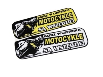 Naklejka Patrz w lusterka motocykle są wszędzie XL