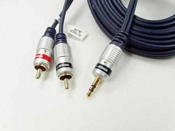 kabel przewód jack 3,5 na 2 rca chinch 5m VITALCO