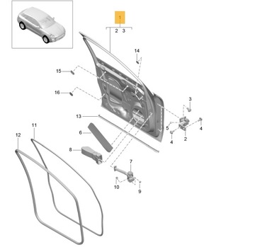 Drzwi przednie lewe Porsche Macan OE
