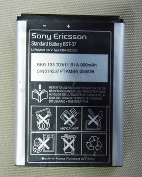 ОРИГИНАЛЬНЫЙ АККУМУЛЯТОР BST-37 SONY ERICSSON K610i K750i