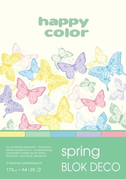 Blok dekoracyjny A4 HAPPY COLOR 170g SPRING