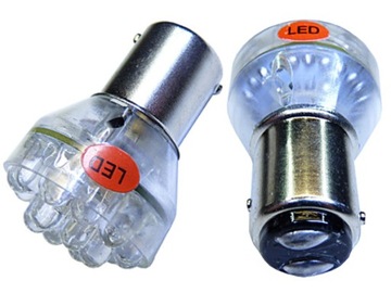 żarówka 24 super LED 1157 cokół bay15d p21/5w dwuwłóknowa 12v czerwona