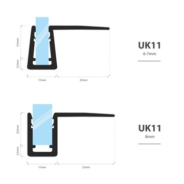 Уплотнитель для душевой кабины 80см 6 7 8 мм UK11