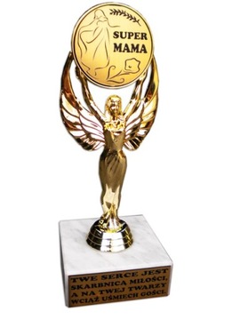 statuetka Super Mama prezent dzień matki urodziny mamy marmurowa podstawka