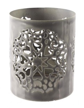 ŚWIECZNIK METALOWY H15cm szary tealight