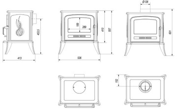 фото ориг. №6, Bookbinder stove freestanding goat k7 cast iron eco-project fireplace 5 kw+ for a gift