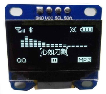 Wyświetlacz OLED 0,96 I2C SSD1306 biały