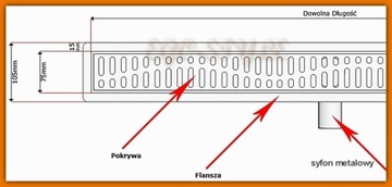 KESMET LINEAR DRAIN 110см для установки с плиткой 24H