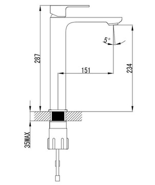 фото ориг. №3, Apure washbasin faucet high, chrome gloss