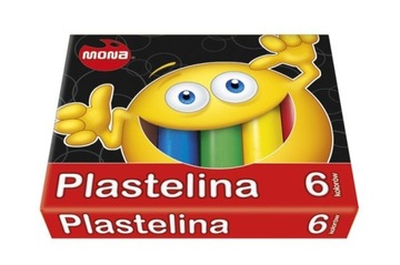 P335 PLASTELINA 6 KOLORÓW MONA SZKOLNA m6s