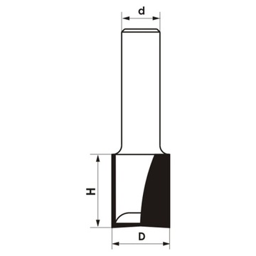 Прямая концевая фреза с ЧПУ с двумя пластинами D=6xH=20/d=6