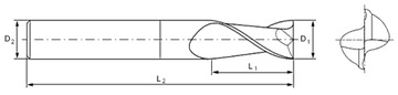 Твердосплавная фреза VHM 2p, хвостовик 3 мм, 4 мм TiAlN 50HRC, ЧПУ