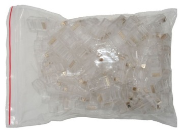 Wtyk RJ45 RJ-45 drut - opak. 100szt. - (3 ząbki)