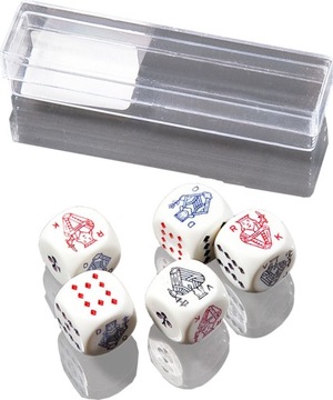 PIATNIK - KOŚCI do gry w pokera pokerowe 16 mm. 5 sztuk 2970
