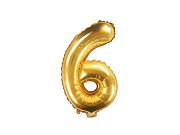 Balon 6 złoty na urodziny 35cm 1szt FB10M-6-019