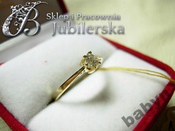 Pierścionek ZARĘCZYNOWY z BRYLANTEM 0.23 ct !!!