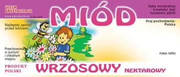 Etykiety na Miód Wrzosowy (100szt) - wzór E1042