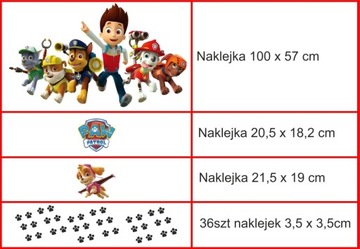 Наклейки на стену PAW PATROL - мега набор 100см!!!