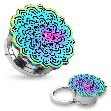 TRIBAL FLOWR RAINBOW PLUG TUNEL TUNELE 10 mm