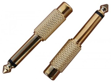 Przej wtyk Jack 6,3 / gniazdo RCA cinch GOLD (1917