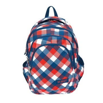 ST.REET PLECAK MŁODZIEŻOWY CHEQUERED RED&NAVY