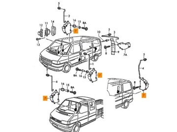 ПРИВОД БОКОВОГО ЗАМКА ДВЕРИ VW T4 7D0959781A PJ