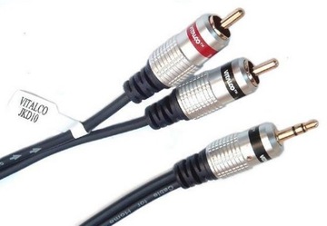 Kabel komputer - Wieża wtyk jack 3,5 stereo - 2x RCA cinch 7,5m (1253)