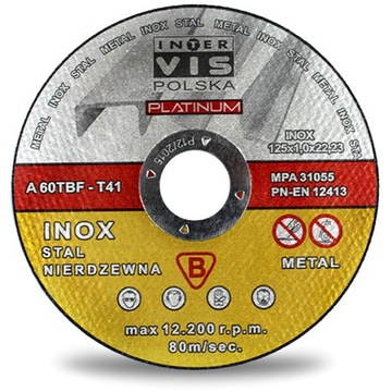 ДИСКИ ДЛЯ РЕЗКИ МЕТАЛЛА 125x1 IV PLATINUM INOX x10