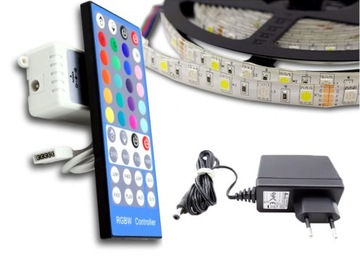 ZESTAW taśma LED 300 SMD RGBW 5050 IP65 pilot 1m