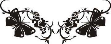 Naklejka na ścianę motyl kwiaty dekor Ornament 117